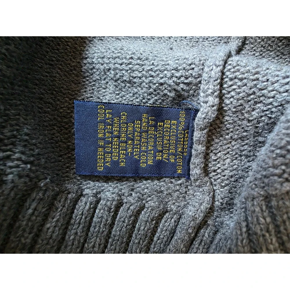 Polo Ralph‎ Lauren Men's XXL Grey 1/4 Button 100% Cotton Long Sleeve Sweater